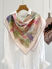 Luxury 100 Mulberry Silk Twill Large Square Scarf for Women Shawl Wrap gift