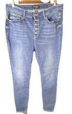 Judy Blue Jeans Womens 15/32 Medium Blue Skinny Fit Stretch Button Fly Denim