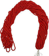11/0 Glass Seed Beads, 12 String Hanks, Small Craft Beads, 2 Mm Dark Red 