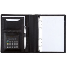 Alassio Ringbuchmappe A5 BENACO Taschenrechner Nappaleder schwarz (30007-1)