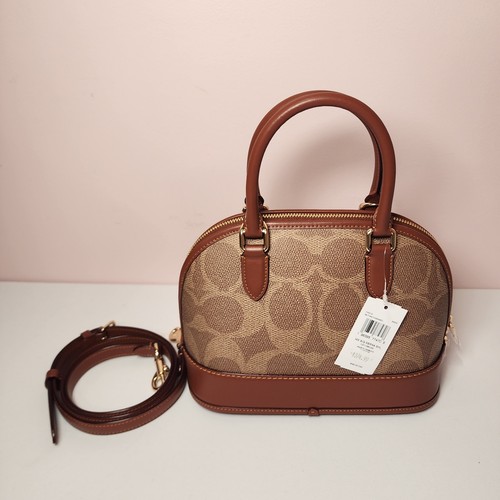 Borsa a tracolla Coach Cas19 Sabrina nuova con etichette manico superiore firma tela donna - Foto 3 di 7