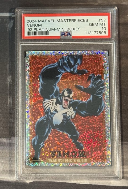 2024 Marvel MAsterpieces ‘92 Platinum Mini Box Venom Card# 97 PSA 10