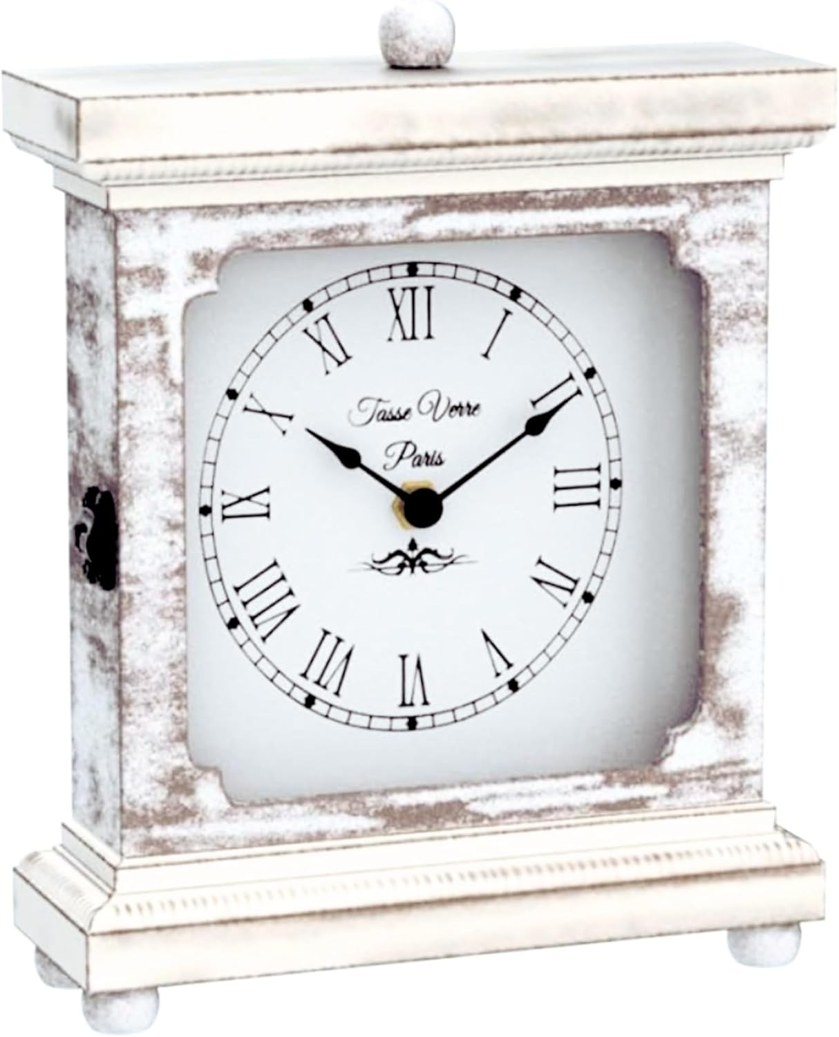 Rustic Shelf Clock (Quiet) for Living Room Mantel, Table, or
