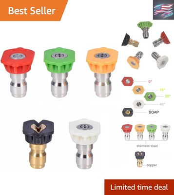 #ad Complete 5 Piece Pressure Washer Nozzle Tip Set for Efficient Cleaning Needs $22.77