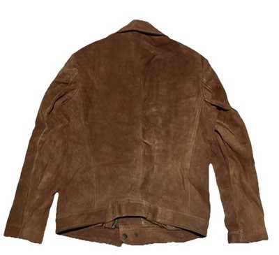 VTG 70s 80s Suede Leather Trucker Jacket Men's M Brown Western | eBay