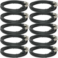 10Pack 25 FT Foot XLR 3 Pin Male Female MIC Microphone Shielded Audio Cable Cord