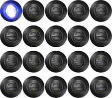 20pcs 3/4" 12V Round LED Side Marker Clearance Lights Ta Color: 20Blue Smoked