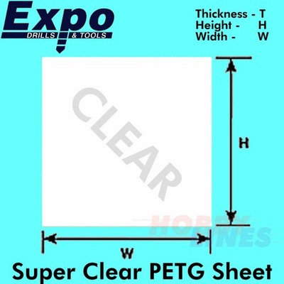SUPERKLAR PETG 0,50-2,00mm 457x330mm A3 Pack 2 Blatt PET-G Kunststoff Expo Tools