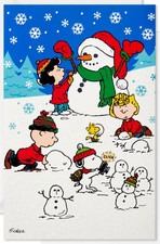 Peanuts Charlie Brown - Glitter-Accented Christmas Card w/ Envelope HALLMARK