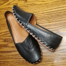 Spring Step Kathaleta Black Suede Flats Women's Size 40 8.5-9 Ballet Leather