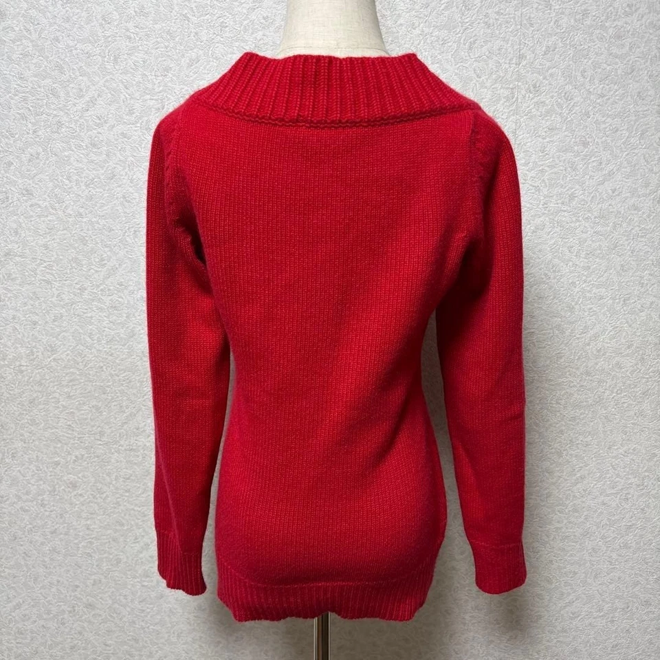 Cárdigan Alexander McQueen tejido 100 % cachemir rojo para mujer talla S hecho en Inglaterra Foto 3 de 4