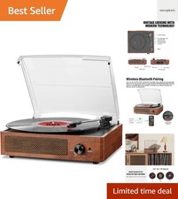 Record Player for Vinyl with 2 Build-in Speakers LP Vinyl Players Belt-Driven...