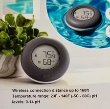 Mainstays 2-in-1 Multi-Function Wireless Pool Thermometer Ph Set with LCD NEW 