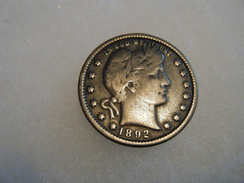 1892 Barber Quarter Love Token Lot # 12