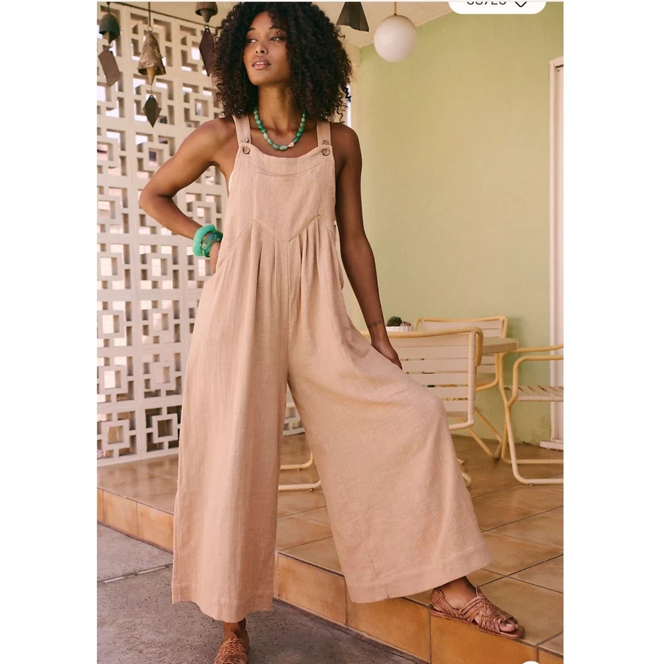 Mono Free People para mujer talla grande tostado 100 % algodón bañado por el sol Foto 2 de 4