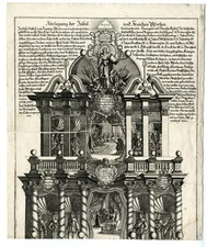 Rare-Antique Master Print-AUGSBURG-CONFESSION-BROADSHEET-Boeck-Miller-c.1730