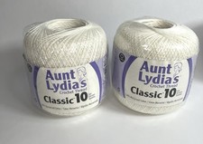 Aunt Lydia's Classic Crochet Thread Size 10 White Cotton Lot of 2