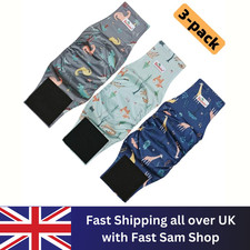 3 Pack Washable Male Dog Diaper Reusable Belly Band Leak Proof Pee Panties Nappy