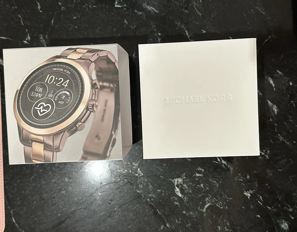 Michael Kors Smart Watch Access Runway Rose Gold Case Bracelet Link Band MKT5047 - Image 4 of 4