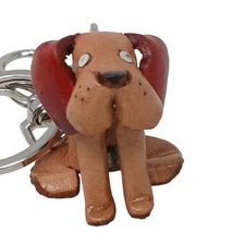Handcrafted Dog Keychain Purse Bag Charm Lobster Clasp & Ring #J4-E