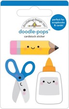 Doodlebug Doodle-Pops 3D Stickers-Cut  Paste, School Days