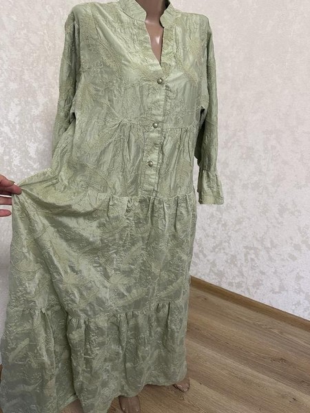 Women White Icy Dress Mint Polyester M