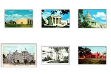Lot of 6 Vintage Building Washington Postcards Indiana State War Navy Arts Pan
