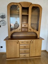 Vitrinenschrank Buffet Holz Kirsche-Erle mit Glasvitrinen