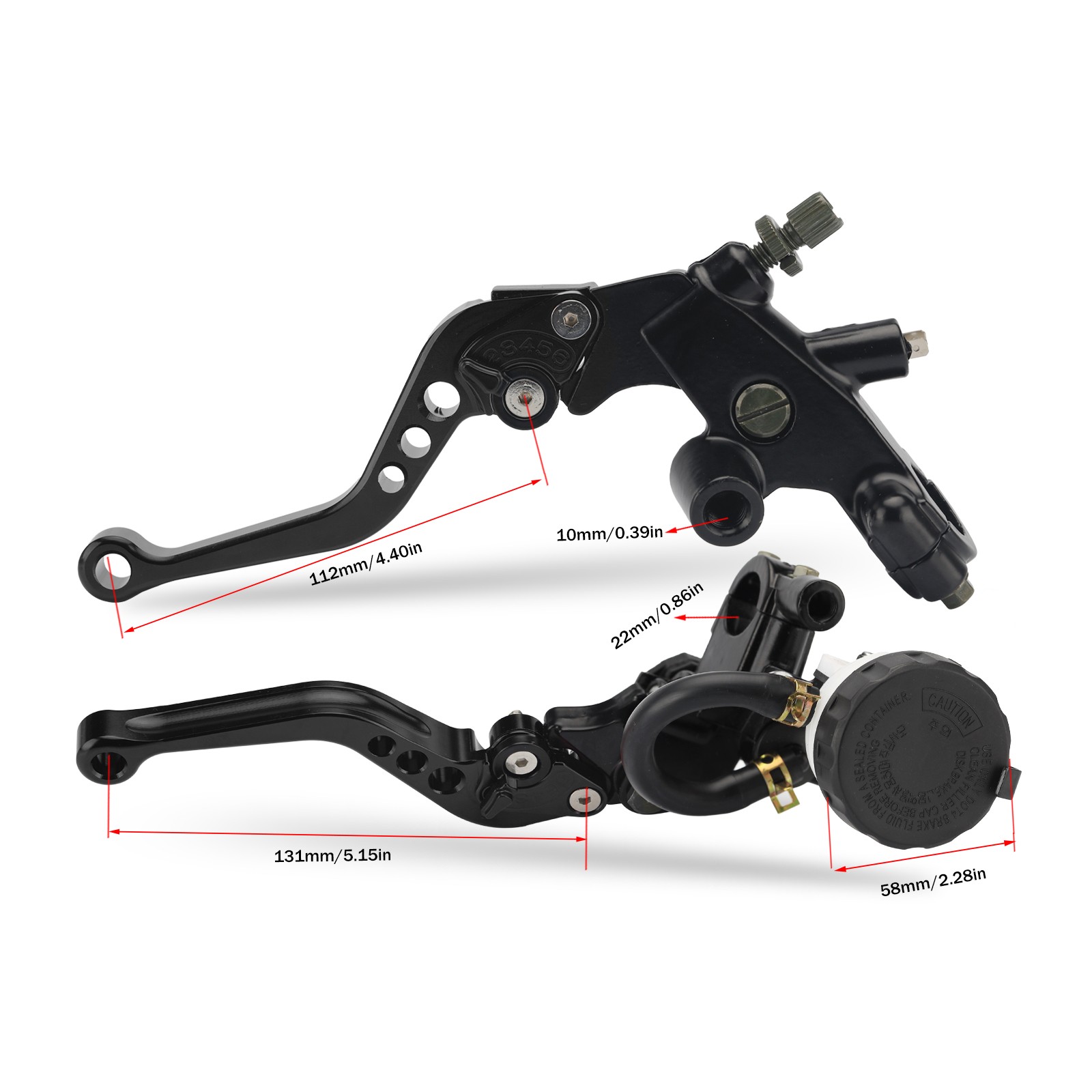 Brake Clutch Levers Master Cylinder Reservoir Black For Suzuki GSXR600 GSXR750