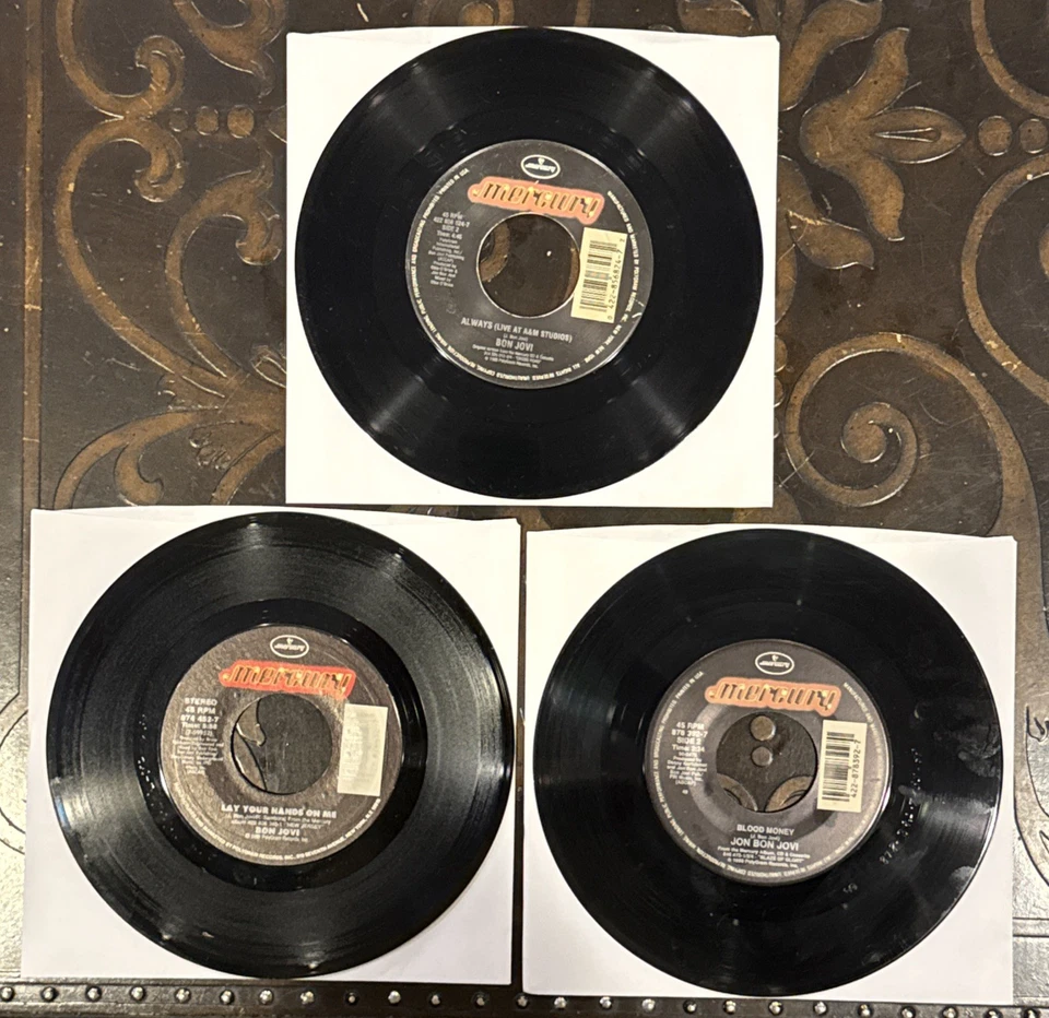 BON JOVI 45 Lot Set: This Ain't a Love Song ALWAYS Blood Money MIRACLE Runaway + - Image 2 of 4