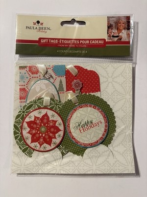 Set Of 4 - Paula Deen Holiday  Gift Tags - New In Package - 4 Designs