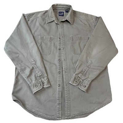 Old GAP Vintage Men s Cotton Shirts 90s Y2K Size L