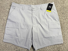 NWT Under Armour Fish Pro 2.0 Cargo Shorts Mens 42 Gray Water Repellent UPF 50