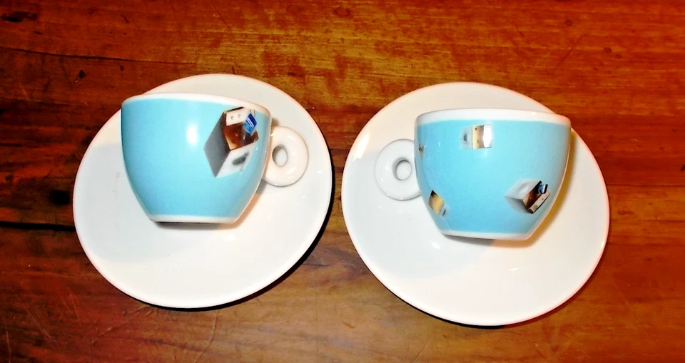 ILLY Collection 2 tasses à expresso NORMA Jean Flight 2002 avec soucoupes TBE - Photo 4/4