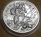 2010 INTAGLIO MINT 1oz SILVER ROUND SPARTAN MOLON LABE in CAPSULE