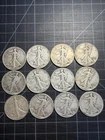 12x USA Walking Liberty Half Dollars Silver 1917-1946
