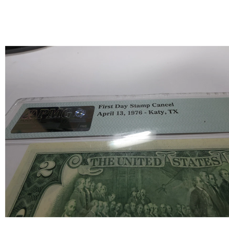 1976 KATY TEXAS - PMG Choice UNC 64 Two Dollar $2 Note with Stamp #56898F - Image 3 of 4