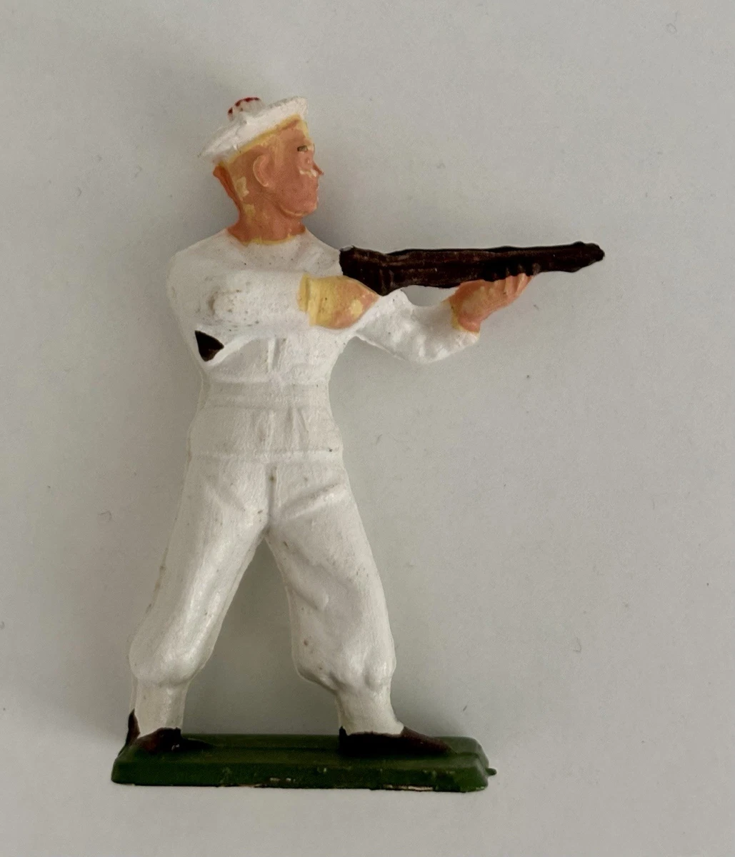 Lot De 5 Figurines Marins Plastique – 54 Mm – Marine Nationale – Vintage – Mini Jouet