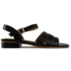 Solesister Womens January Strappy Flats Sandals Black