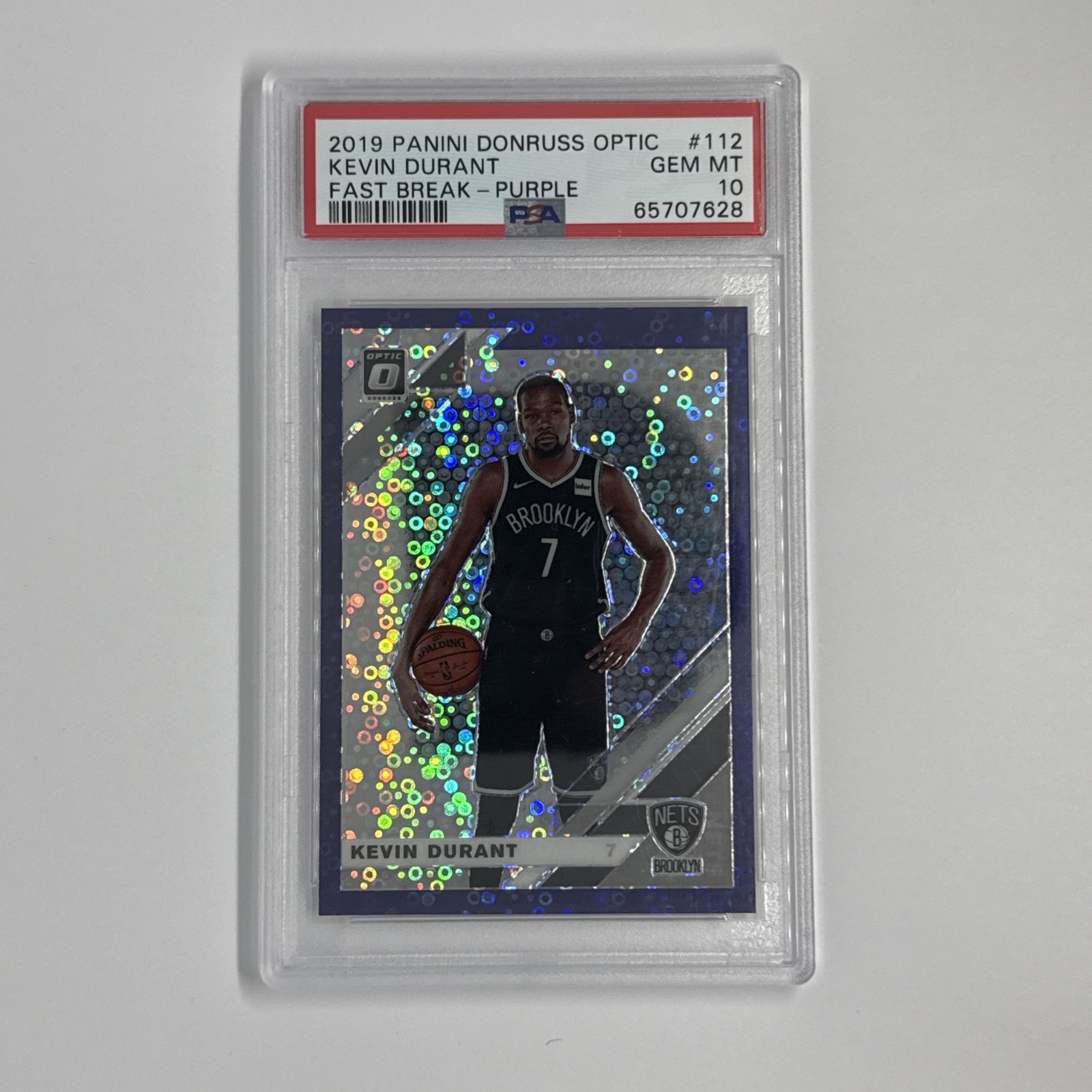 PSA 10 2019 Donruss Optic Fast Break Purple Disco #112 Kevin Durant Nets 95/95