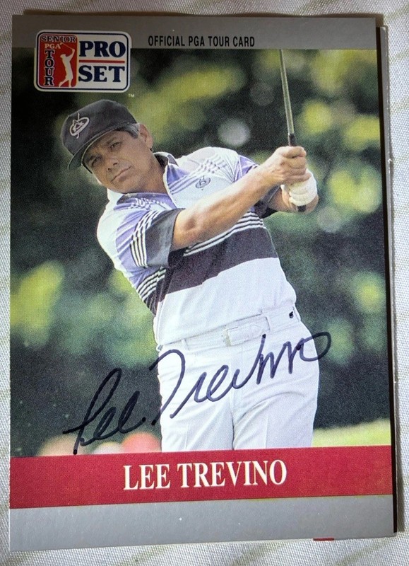 Lee Trevino Autographed 1990 Pro Golf Card.  #82.  Won 1968 Hawaiian Open.  