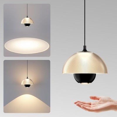 Tubicen schwarze Pendelleuchte höhenverstellbar 10W LED Hängeleuchte Geste Cont