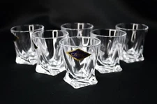 Vodka set of 6 Liqueur Whiskey Cognac 2oz / 55ml Shot Glasses Bohemian Crystal