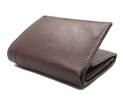 Genuine Handcrafted Leather Men's Trifold Wallet Flap Top | eBay