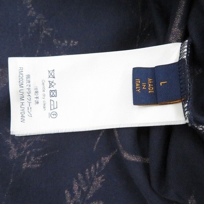 LOUIS VUITTON RM202M UYM HJY04W Leaf discharge T-Shirt L Dark navy