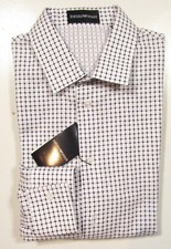 Emporio Armani Men's White Dot Check Pattern Woven Dress Shirt