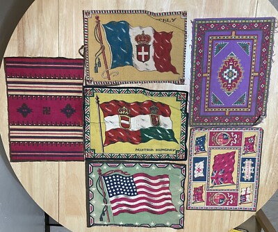 tobacco carpet Lot of Six Indian Tobacco Carpet Felt 12 x 9 Inches