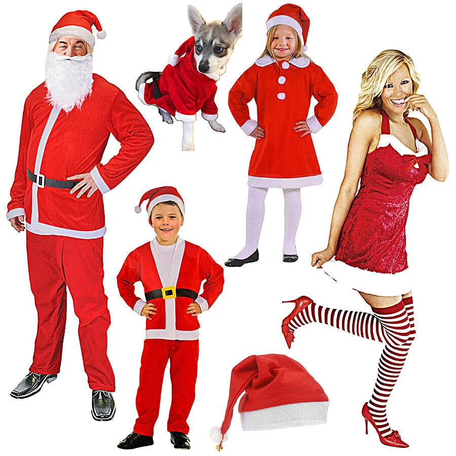 MARKENLOS Weihnachtsmannkostüm Weihnachts Frau Kostüm Weihnachten Kinder Hunde Nikolaus
