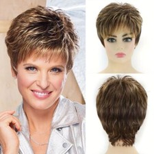 Short Straight Synthetic Natural Hair Wigs Female For Cosplay Party