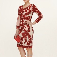 Phase Eight Roberta Tapework Lipstick/Nude Midi Evening Party Dress Sz 12 RP£180